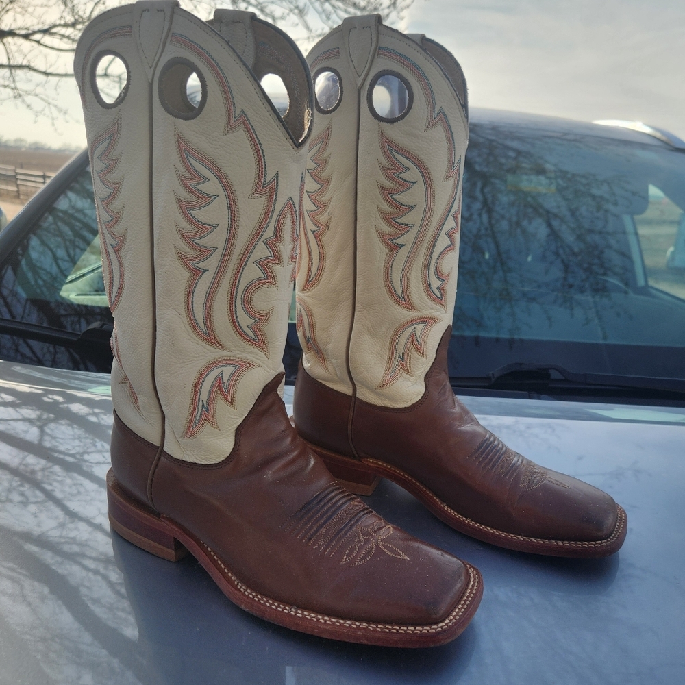Justin Men's Western Bent Rail Leather Boots Size 8D